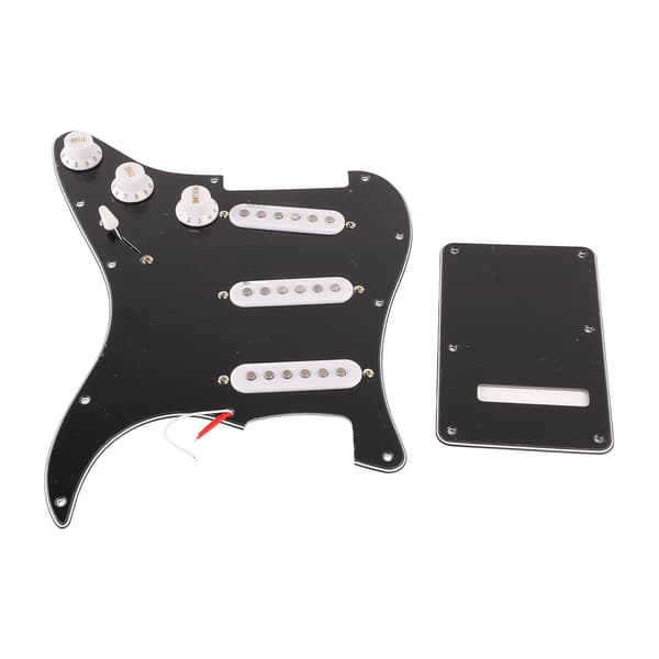 Guitar Pickguard Scratch Plate med Bagcover Sort Musiktilbehør