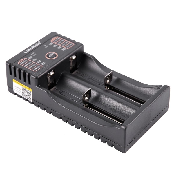 Lii-202 5v 2a batteriladdare för 18650 26650 16340 14500 Aa / Aaa Nimh litiumbatteri Black