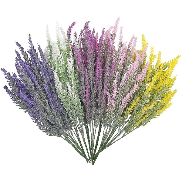 Kunstige blomster lavendel lilla flokket bukett gjør-det-selv dekorasjon Random color 10 Pcs