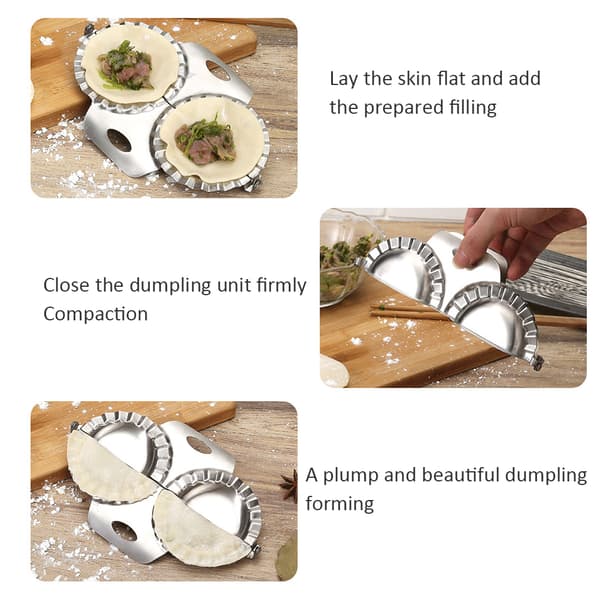 Dumplingklemme i rustfritt stål, dobbelthodet manuell dumplingform, dumplingmaskin