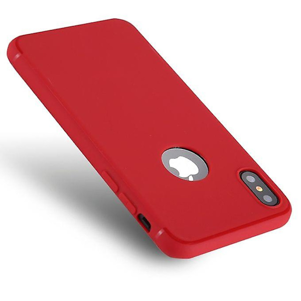 Til Iphone X Pure Color Tpu beskyttende bagcover (rød)