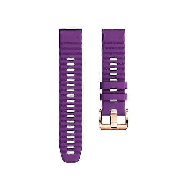 Garmin Fenix 7S/6S Pro/5S Plus/Instinct 2S Kompatible Urremme - 20mm Rosaguldstribet Silikonerem Purple