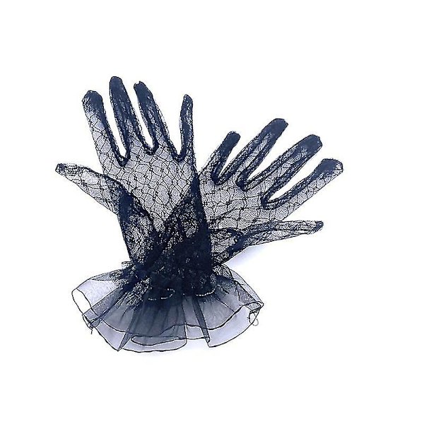 Halloween-rekvisiitta Söpö Bell Kissa Pukeutuminen Valkoinen Pitsinaamari Kissan Korvat Pääpanta Set Black hairband