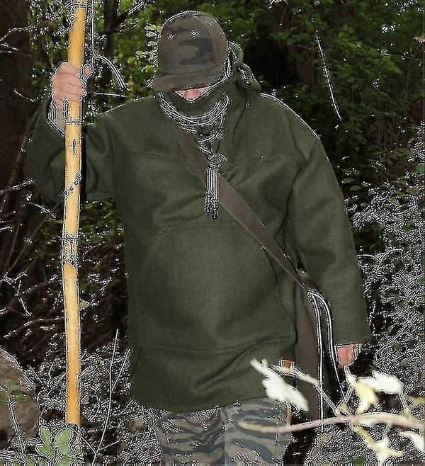 Vinter herrfritidsjacka med huva och tröja i ull Apricot 4XL