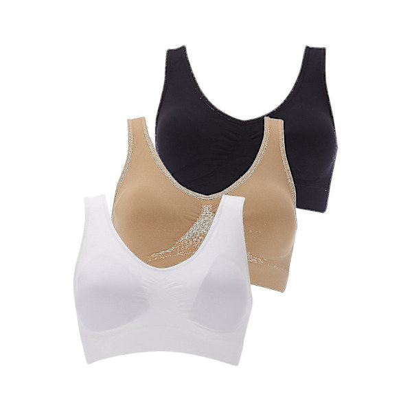 3 Pack The Ultimate Comfort Bra. Seamless Support Comfort Sport XXL