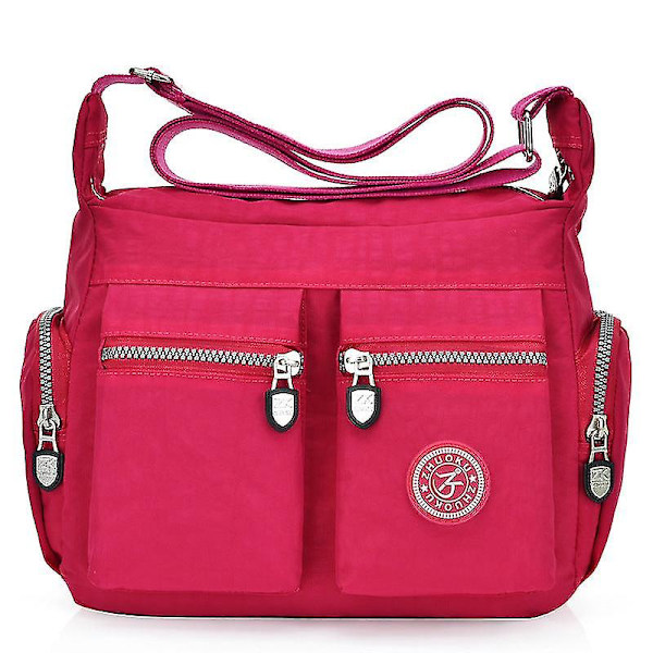 Naisten Laukut Kukkarot Nylon Laukku Kangaslaukku Olkalaukku Crossbody Käsilaukku Rose red