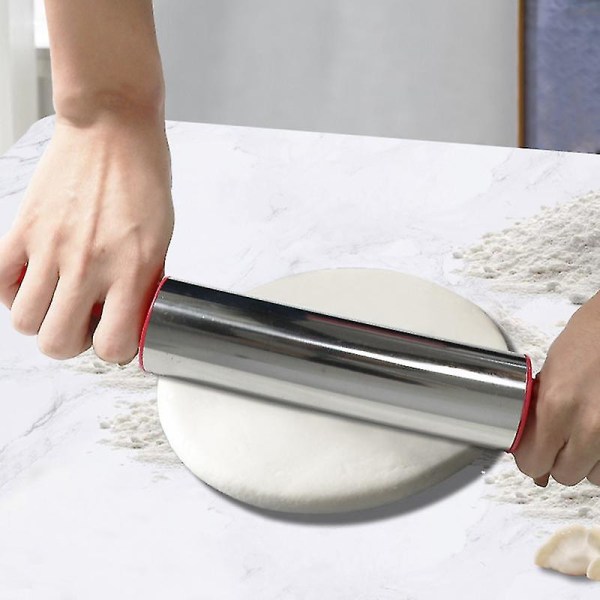 Rustfrit stål Rolling Stick Press Bar Bageværktøj Red