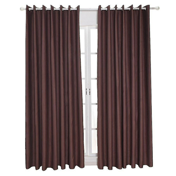 Thermal Insulating Room Darkening Curtains Brown