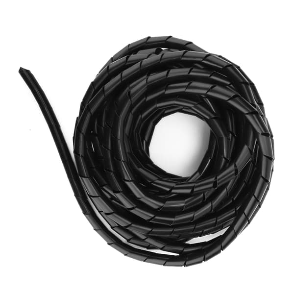 2-pakke Wire Protector Spiral PP Wire Kabelbeskyttelse Tilbehør Wire Sleeve Sort 12mm