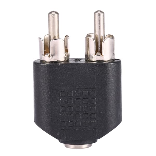 3,5 mm hunkontakt til dobbelt RCA han-splitteradapter