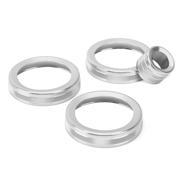 4 stk. AC-knapp Ring Trim Volumjustering Dekor for Range Rover Evoque 2012 2018 Sølv