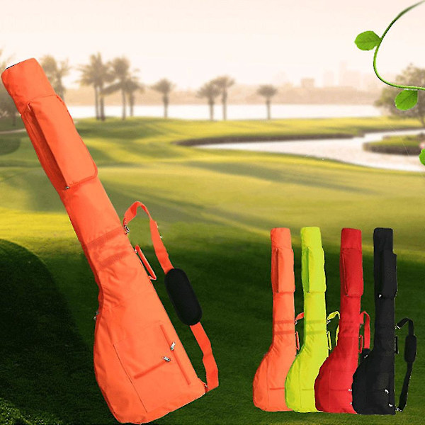 Vikbar golfklubbväska Mjuk bärbar väska-driving range Träningsövningar golf Orange