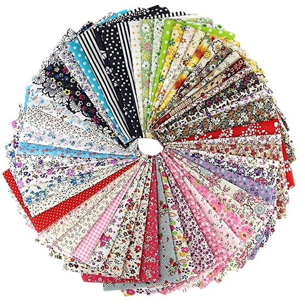 60 stk. Bomuld Craft stof bundt Patchwork Firkanter Quiltning Syning Patchwork gør det selv Multicolor