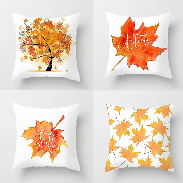 4 stk 45x45cm Maple Leaf Pudebetræk Sofa Pudebetræk 45x45cm