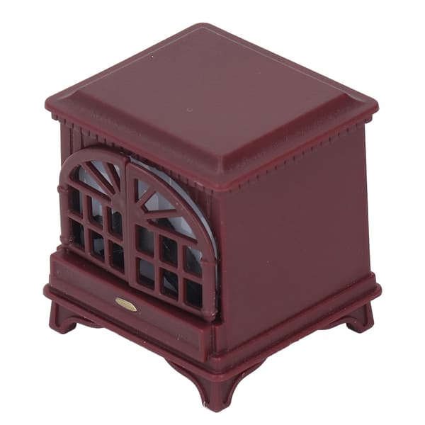 1:12 Dockskåp Eldstad Plast Miniatyr Eldstad Dockskåp Mini Möbler Dekorations Tillbehör Vinröd