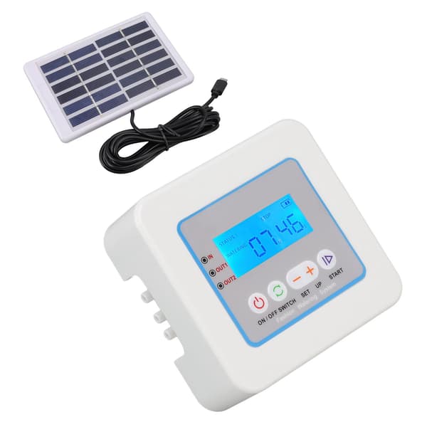 Mikro Automatisk Drypvandingssæt Programmerbar Timer Solar Multifunktion Vandingssprøjte LED-display