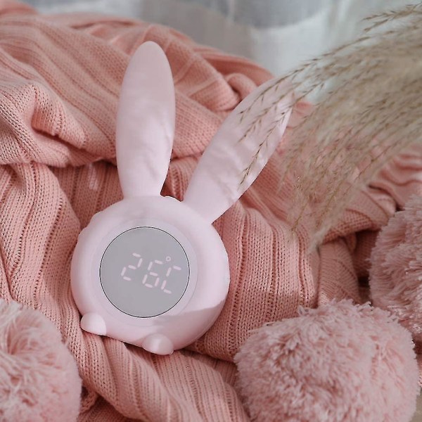 Barnväckarklocka för barn, barnväckarklockor för flickor, sovrum för barn, nattlampa för barn, Touch Control- Rosa Pink