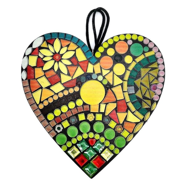 19 cm mosaik hjärta konst arbete prydnad hängande dekorativa dörr vägg hänge