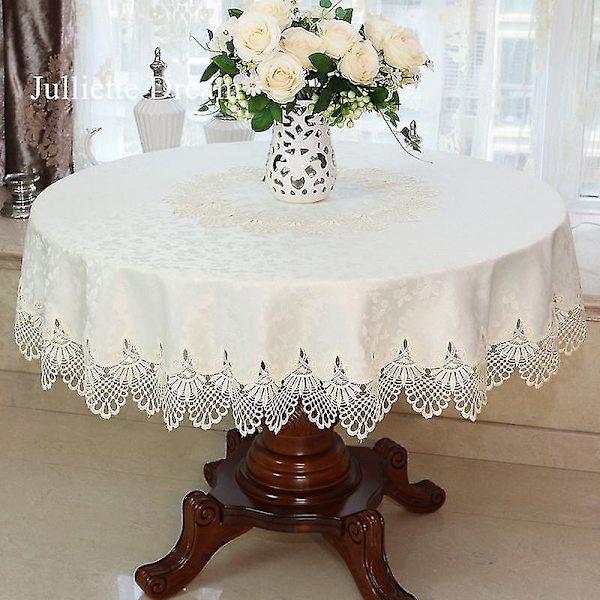 Uusi pitsinen pöytäliina pastoraalinen pyöreä pöytäliina ruokapöytäliina Etusivu 85cm Round 915