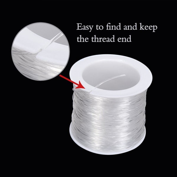 3 stk 1 mm elastisk strækperletråd Håndværkssmykker Armbåndssnore, 35 M, klar