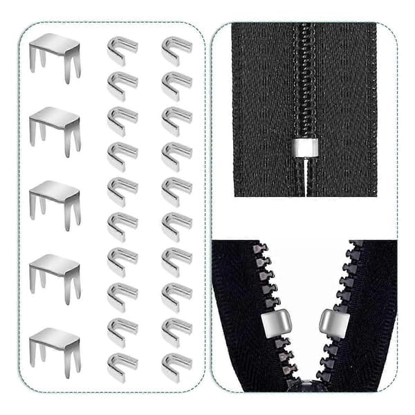Zipper Repair Kit, 5 Zipper Replacement Slider Kits, Zipper Pulls Zipper Head Bottom Stops and Top Stops Fix Zipper on