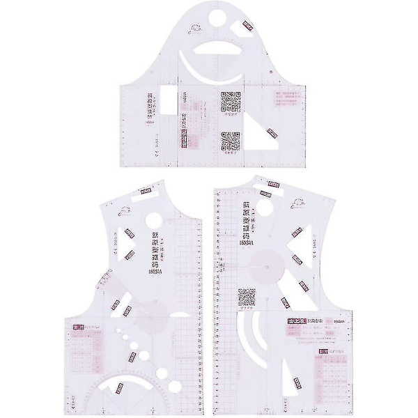 1:3 Tygdesignlinjal, Transparent fransk kurvlinjal Craft Tailor