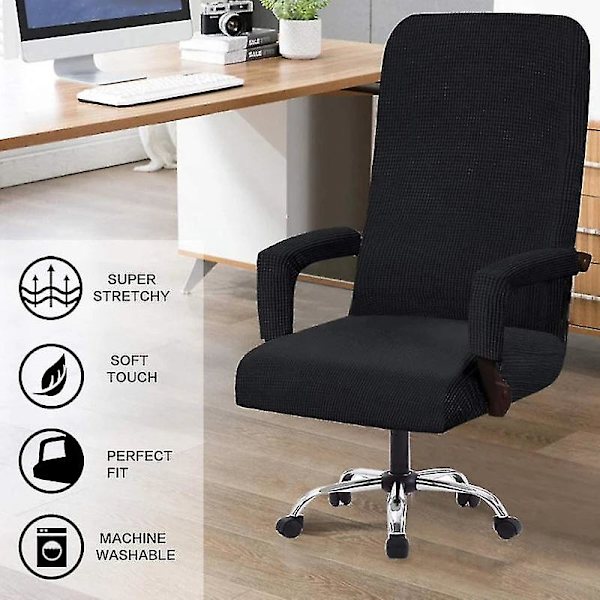 Office Computer Game Chair Cover Armchair Elastic Stretch Swivel Seat Gaming Chair Protector Slipcover Arm Rest Cover Wine red L--chair cover