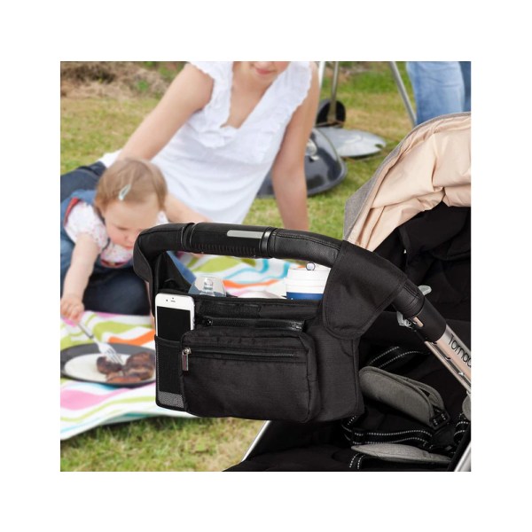 Barnvagn Organizer med isolerad mugghållare Avtagbar väska