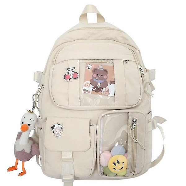 Girl Student Transparent ryggsekk Korean High School Student School Bag white