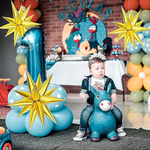 50 stykker ballonger eksplosjonsstjerne ballonger for bursdagsfest bryllupsfeiring dekorasjon (gull)
