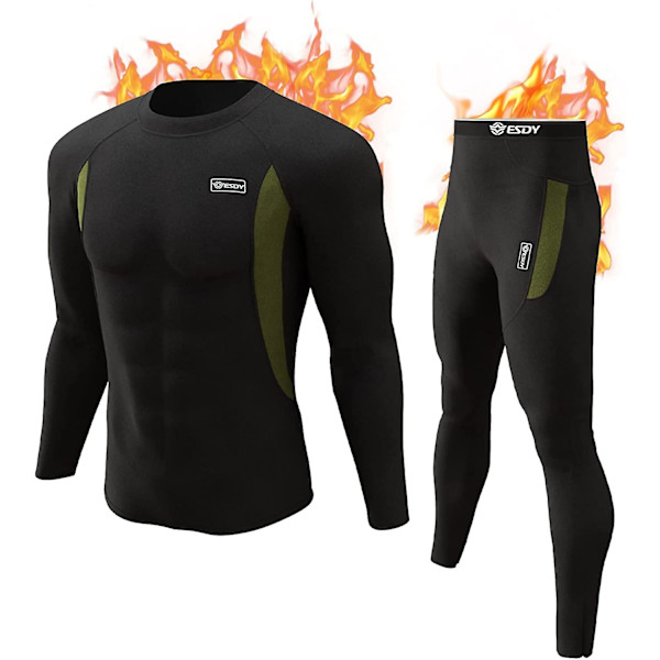 Thermal Set Vinter Jaktutrustning Sport Long Johns Base Layer Botten Topp Mellanvikt M