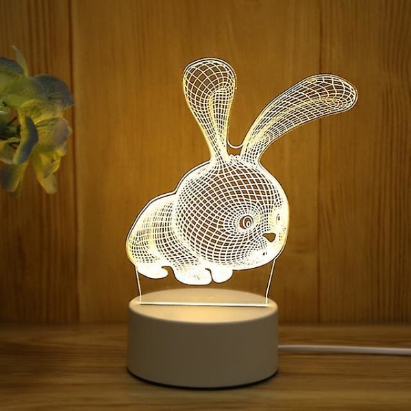 Julepynt til hjemmet Tre Elg 3d Akryl Nattlys Julegave Nyttår Home Decore String Lights Julenissen Ornament 455687 7