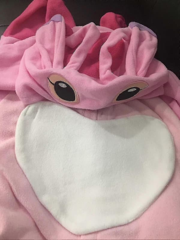 【BQ】Stitch Pyjamas Animerade Cartoon Pyjamas Dräkt Jumpsuit Pink Pink M