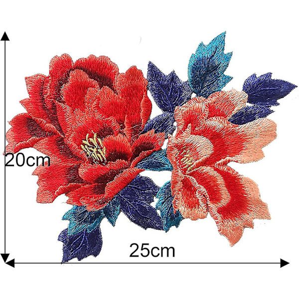 Peony Flower Sy On Patches Diy Patch Applikation Crafts Tøj Broderi