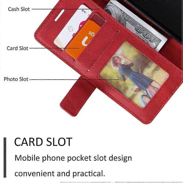 Etui til A22 5g Folio-etui med holder kompatibel med A22 5g Red