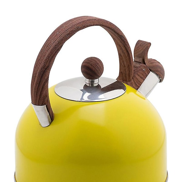 Komfyrtopp i rustfritt stål tekjele Whistling Tea Pot 2,5 L med trehåndtak Multifunksjonell