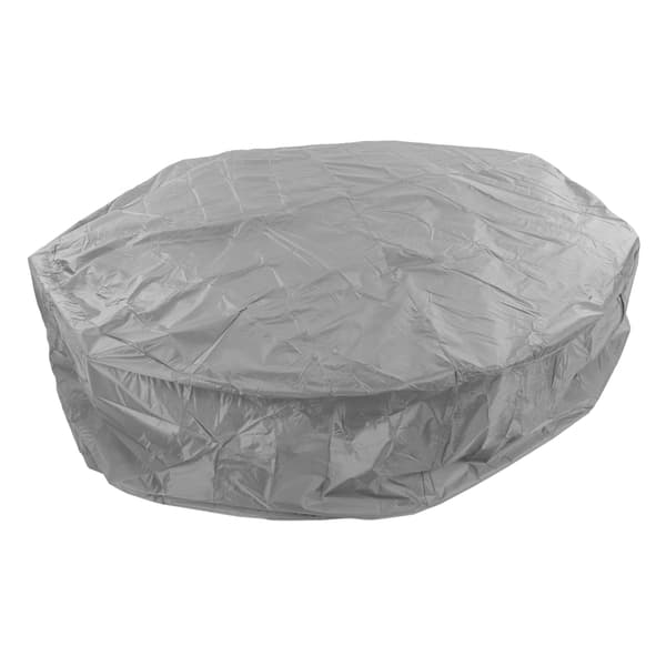 Utomhusmöbler Dammskydd Rund Badkar 190x90cm Silver Polyester Taft Vattentätt Jacuzziöverdrag Grå