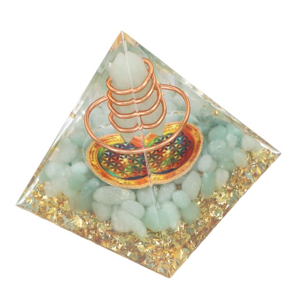 Orgonit Pyramide Krystal Energi Generator 6cm Sten Kobber Håndlavet Pyramide Dekor til Positiv Energi Meditation