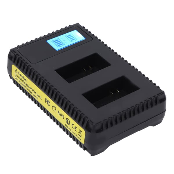 Dobbelt USB Batterilader LCD Display Kamera Batterilader med 2 Batterier til Hero2 3
