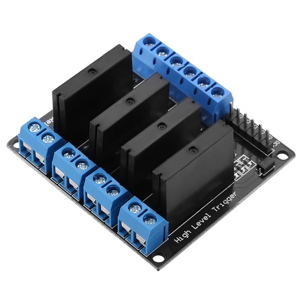 4-kanals solid state-relämodul DC-AC 5V Högnivåtrigger med säkring 2A