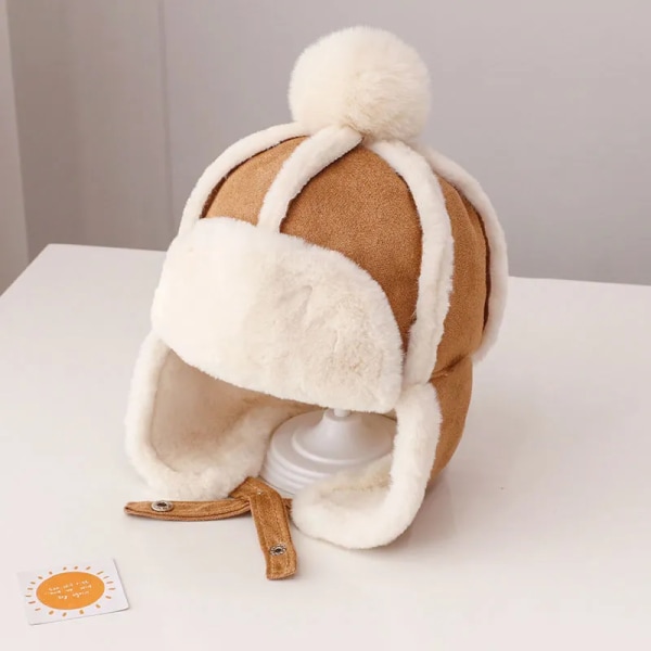 De nye Baby Boy Ushanka-øreklokkene vintersoldathette unisex barnefangerhette, X-Small-Large