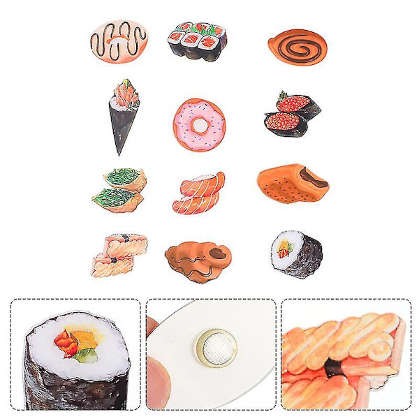 12 kpl koristeellisia akryylijääkaappimagneetteja sushi-kuvioisia jääkaappitarroja