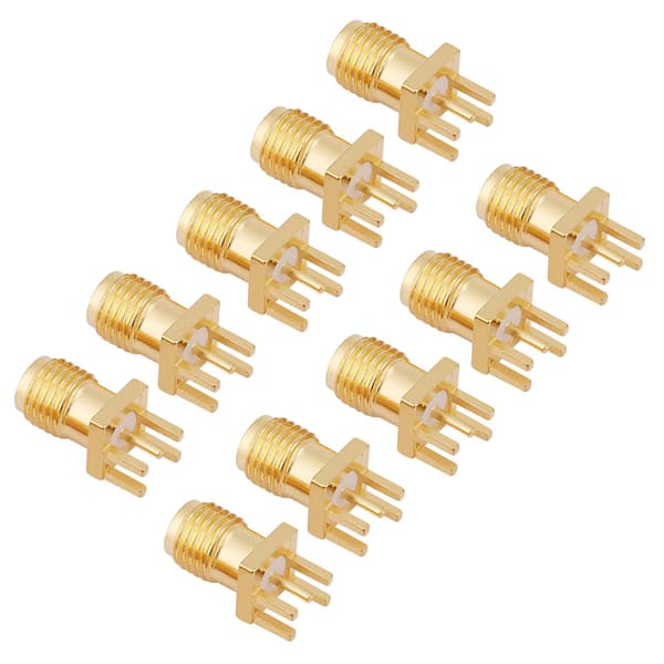 10 stk. Messing SMA Hunn Base Sokkel Jack PCB Montering 50 Ohm RF-kontakter