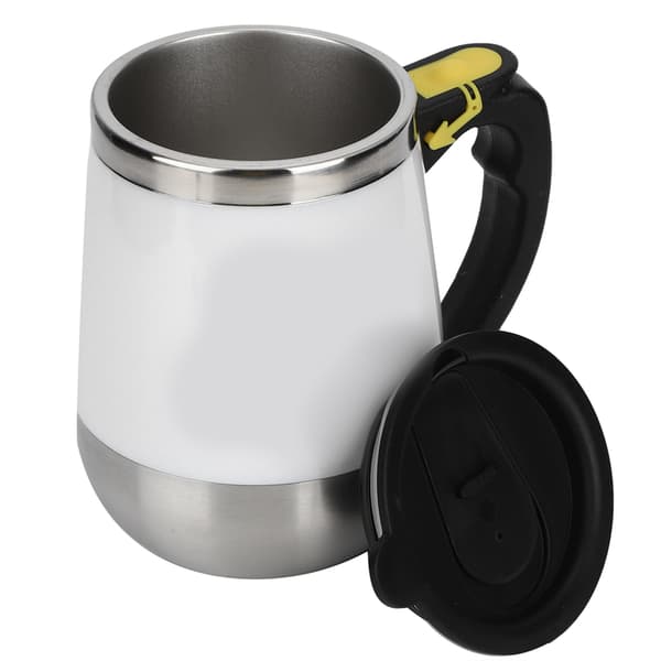 USB-lading Rustfritt Stål Selvrørende Magnetisk Blandekopp 400ml Hvit