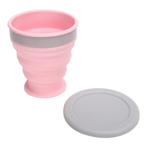 Vikbar Silikon Vattenflaska Infällbar Resemugg för Utomhussporter Rosa