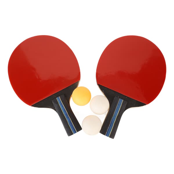 Pingisracket Set Två Racketar Tre Bollar Utomhus Bordtennisrack Blå