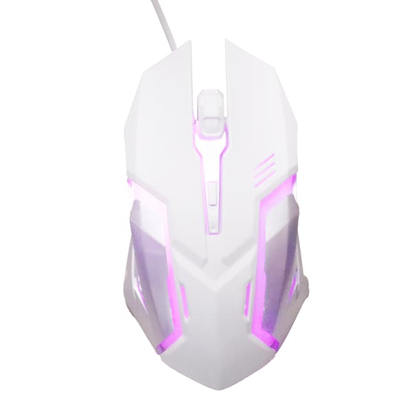 Lysende Optisk USB Kablet Gaming Kontor Bedrift Datamus Hvit