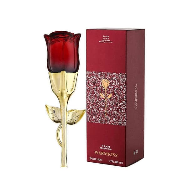 【BQ】50 ml Rosparfym för kvinnor med långvarig middagsrosdoft i elegant flaskdesign red