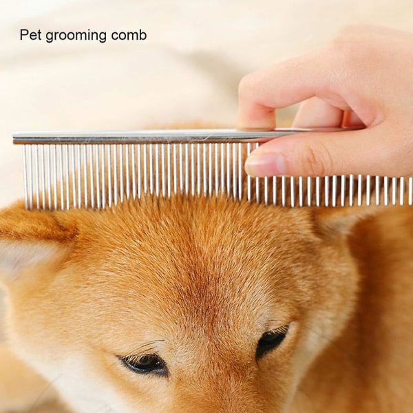 Pet Steel Kam Rundade ändar Rostfritt stål Grooming Deshedding Tool