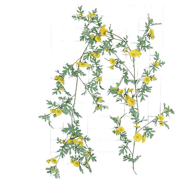 Simulering Small Daisy Rattan Boligudsmykning i europæisk stil Pastoral stil Krysantemum Vine Vinding Simulering Blomst Silke Blomst yellow